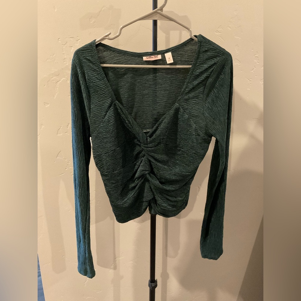 Stylish Green Long Sleeve Top